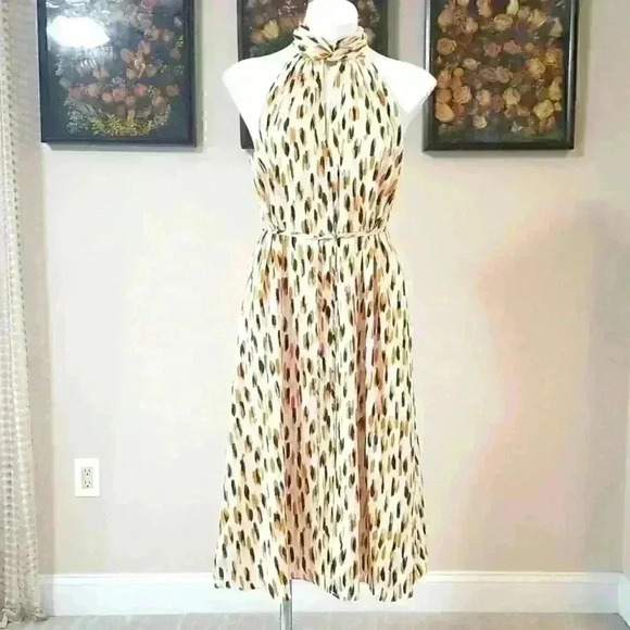 Twist-Neck Satin Midi Dress - Picture 3 of 12